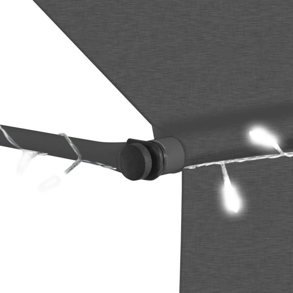 Berkfield Manual Retractable Awning with LED 250 cm Anthracite