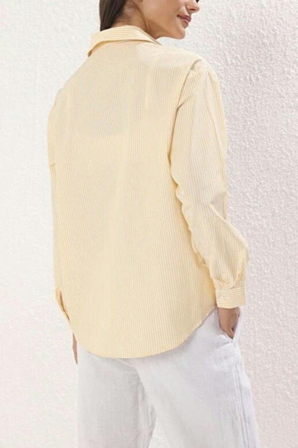 WOVCOR Striped Woven Shirt with Pocket Detail