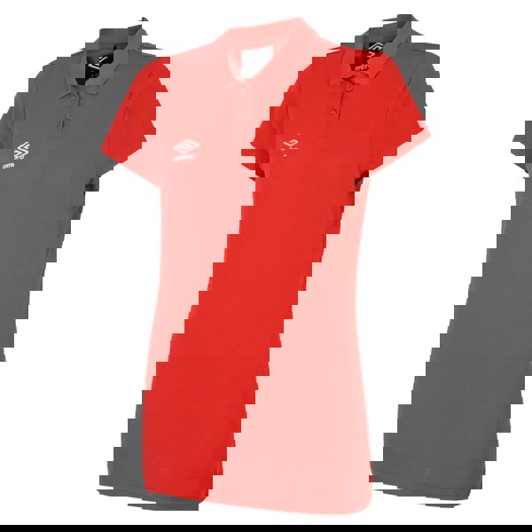 Umbro Womens/Ladies Club Essential Polo Shirt - Vermillion/White