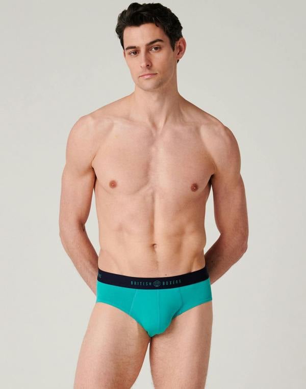 British Boxers Multipack! 4 Pairs of Men's Bamboo Briefs - Electric Lime