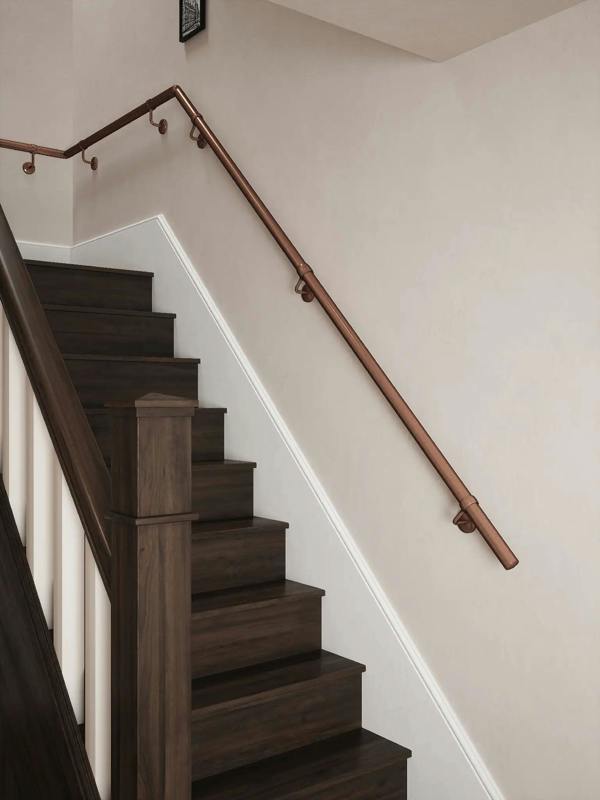 Sambourne Antique Copper Quarter Landing Handrail