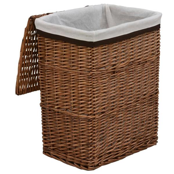 Berkfield Laundry Basket Brown Willow