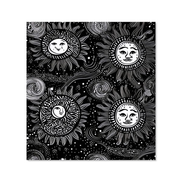 Warren Reed - Designer Moon and Sun White Black Kitchen Splashback