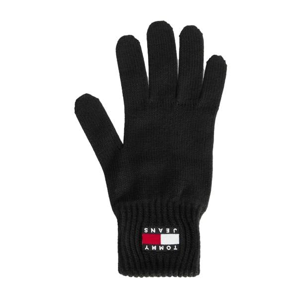 Tommy Jeans Womens/Ladies Knitted Flag Logo Winter Gloves - Black - 