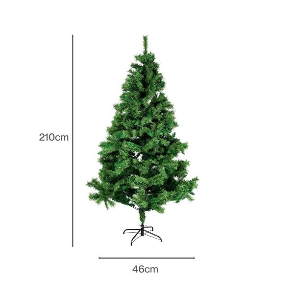 Santaco Christmas Tree 2.1m 797 PVC Tips Metal Base Xmas Decor Indoor Green