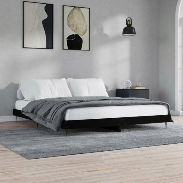 Berkfield Bed Frame Black 140x200 cm Engineered Wood
