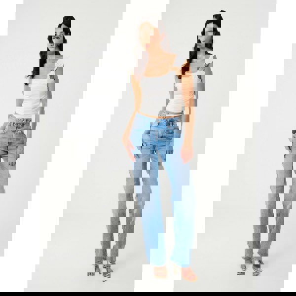 Pink Vanilla Gold Buckle Front Crop Top