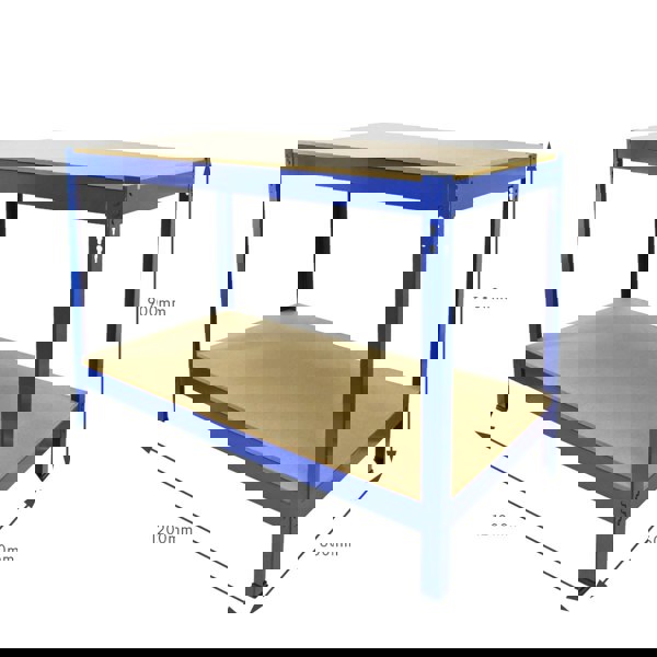 Monster Racking 3 x 90cm Q-Rax Blue Metal Racking Units & Workbench