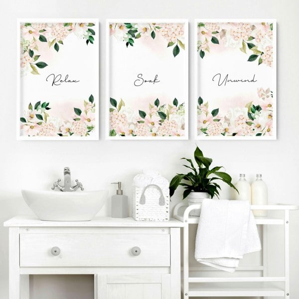 Artwork for a bathroom | set of 3 framed wall art