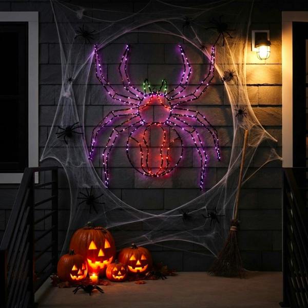 Garden Greatness Light Up Twinkling Spider Halloween Wall Decor