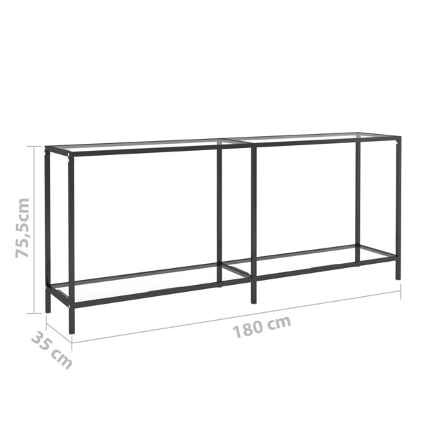 Berkfield Console Table Transparent 180x35x75.5 cm Tempered Glass