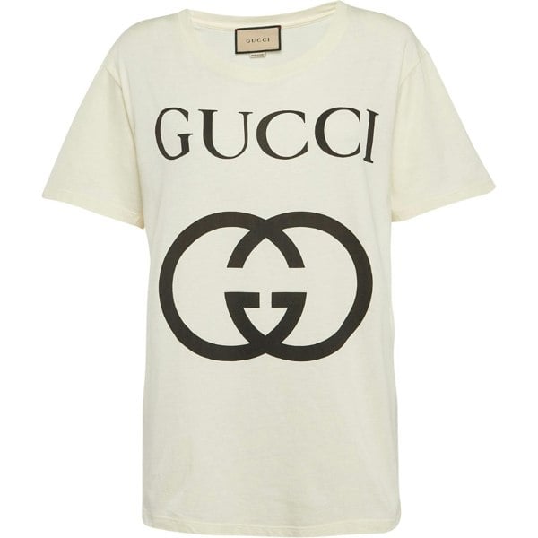 Gucci Interlocking GG Logo Slim Fit White T-Shirt S