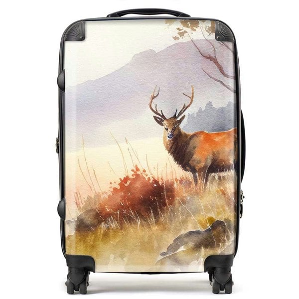 Warren Reed Stag Deer Water Colour Suitcase