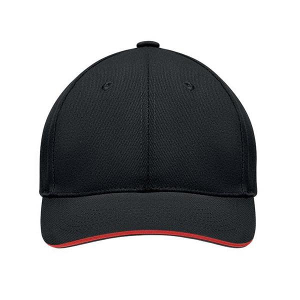 MidOcean Tekapo Heavy Brushed Cotton Baseball Cap - Black/Red - 