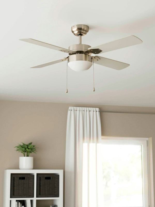 EGLO Gelsina Satin Nickel Reversible Ceiling Fan