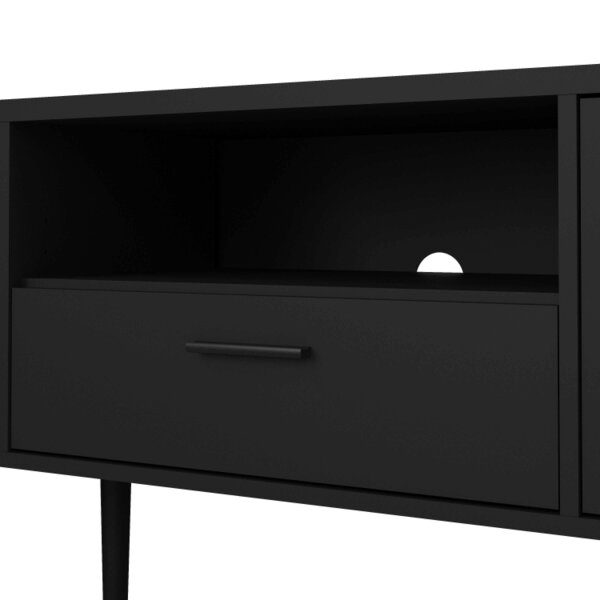 Wyld Haus Nagoya Black Media TV Unit 2 Doors 1 Drawer 1 Shelf