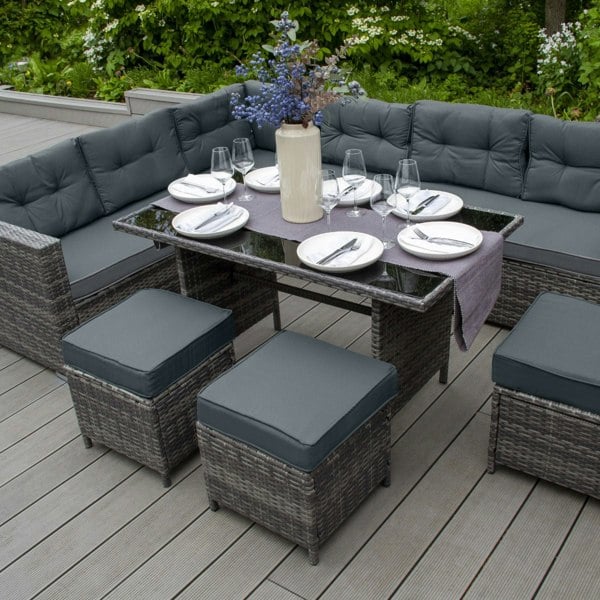 Jardi Rattan Corner Set - Grey