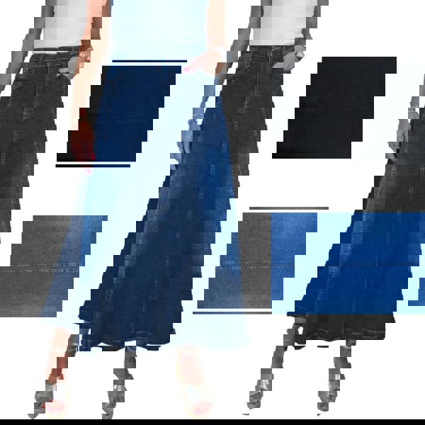 Paulo Due Women's Flared Denim Maxi Skirt