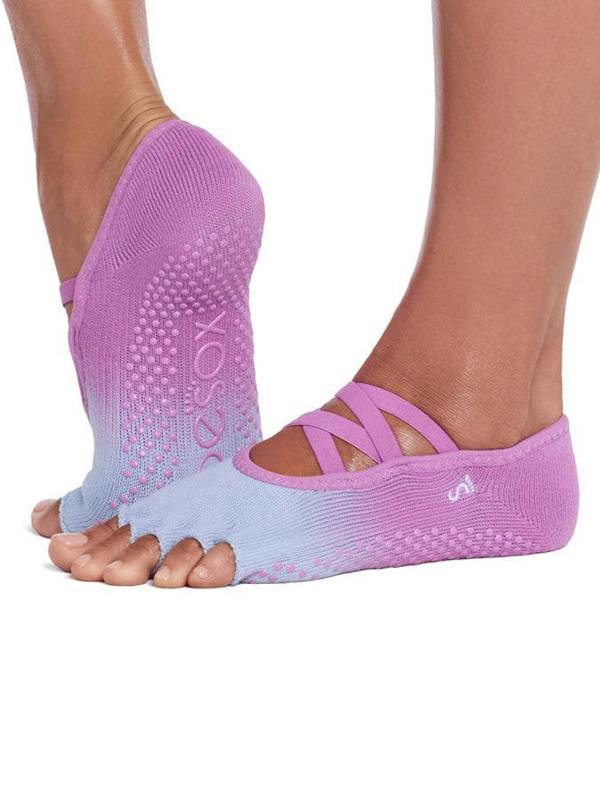 ToeSox Elle Half Toe Grip Socks - Azaela Ombre