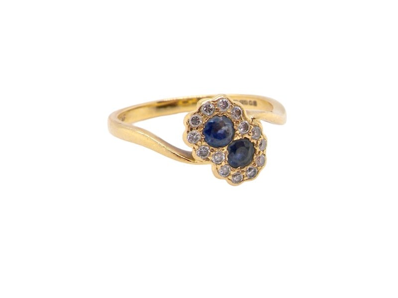 Vintage Tom A vintage Sapphire and Diamond cluster ring