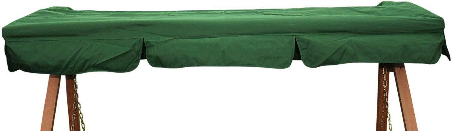 The Garden Marketplace Spare Canopy for 3 Seater Garden Swing Seat or Hammock, Green Polyester Replacement Roof Cover, Shower Proof and Fade Resistant