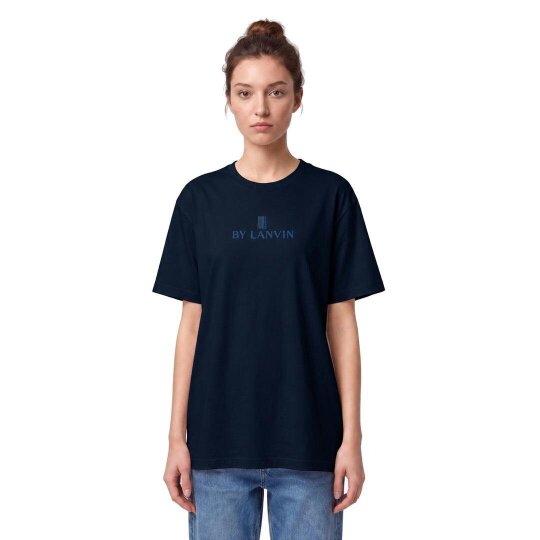By Lanvin Embroidered Central Logo Blue T-Shirt