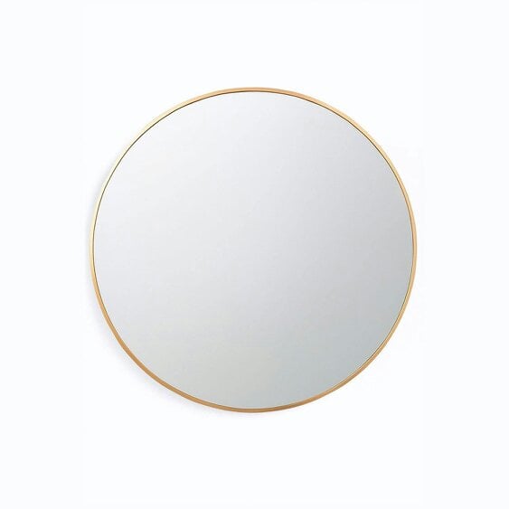 Neo 70cm Gold Round Metal Frame Wall Mirror Float Glass HD Reflection Anti-Rust Moisture-Proof Wall Mounted Bathroom Bedroom Hallway Living Room