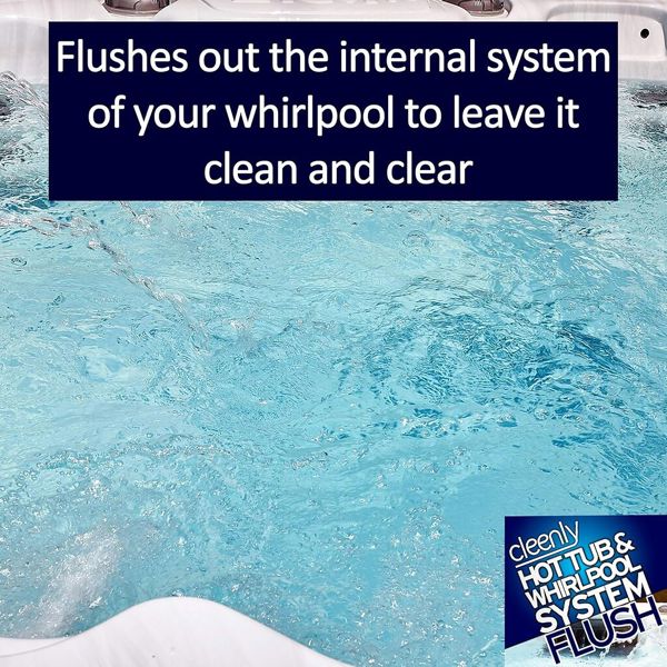 Cleenly Hot Tub & Whirlpool System Flush - Removes Dirt, Grime & Biofilm - Sterilises and Deeply Clean 10L