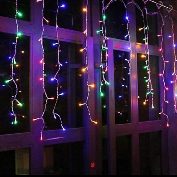 Multi Colour LED Icicle Christmas Lights with 8 Modes, Timer and Memory Function image 1