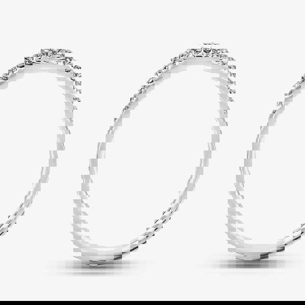 T. H. Baker 9ct White Gold 0.15ct Diamond Pavé Set Half Eternity Ring TH014834R