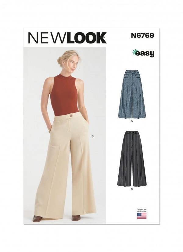 New Look Sewing Pattern 6769, Trousers for Women, A (10-12-14-16-18-20-22) - Easy