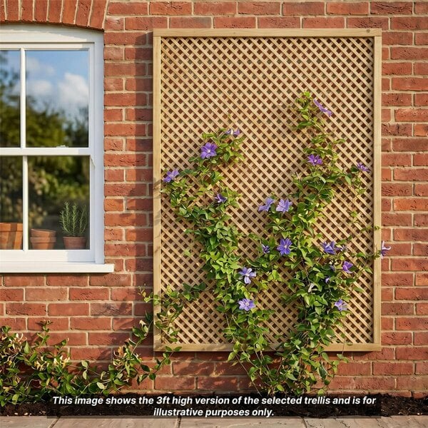 Premier Garden Supplies Privacy Elite Diamond Fence Panel Topper 6ft x 1-4ft Garden Trellis, Decorative Modern Lattice, Wall-Mount, Treated - Wood - 3, 4 or 5