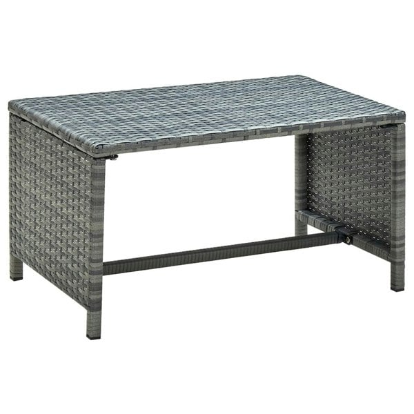 Berkfield Coffee Table Anthracite 70x40x38 cm Poly Rattan