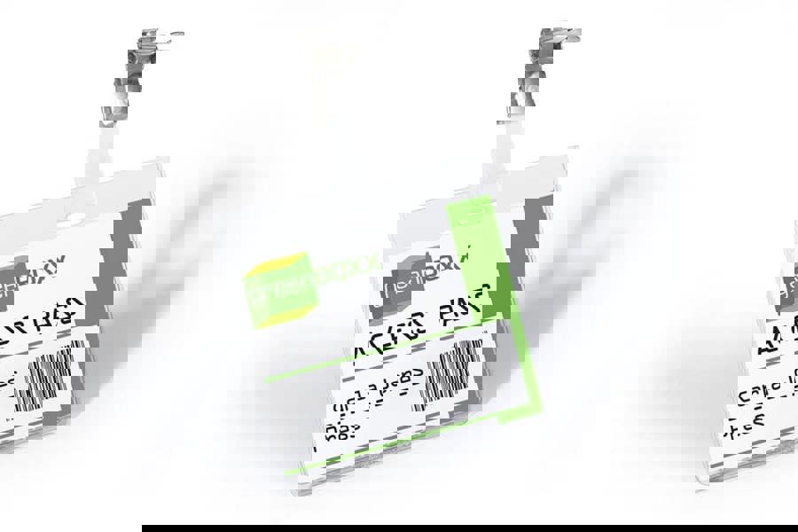 Durable Clip Name Tag ID Badge Card Holders + Inserts | 25 Pack | 60 x 90mm