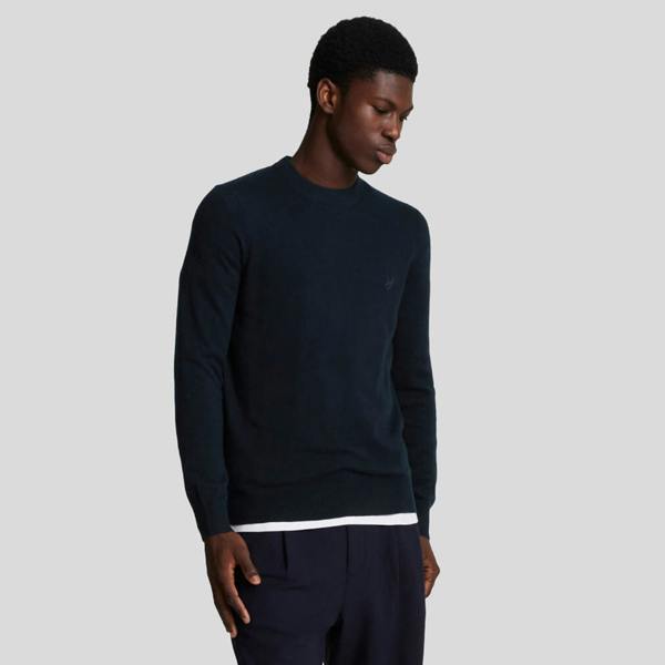 Lyle & Scott Tonal Eagle Lambswool Crew Neck Jumper