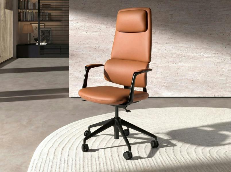 Angel Cerdá Swivel office chair in brown leatherette 4261