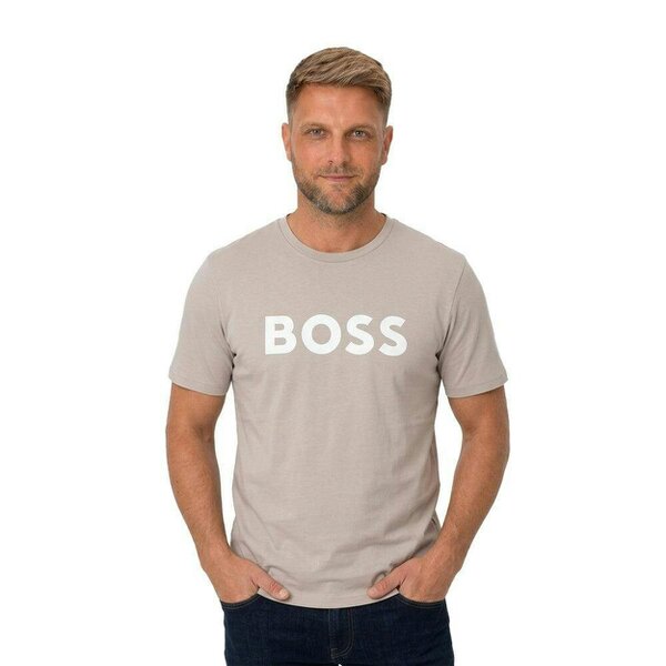 BOSS Thinking Logo T-Shirt Open Grey