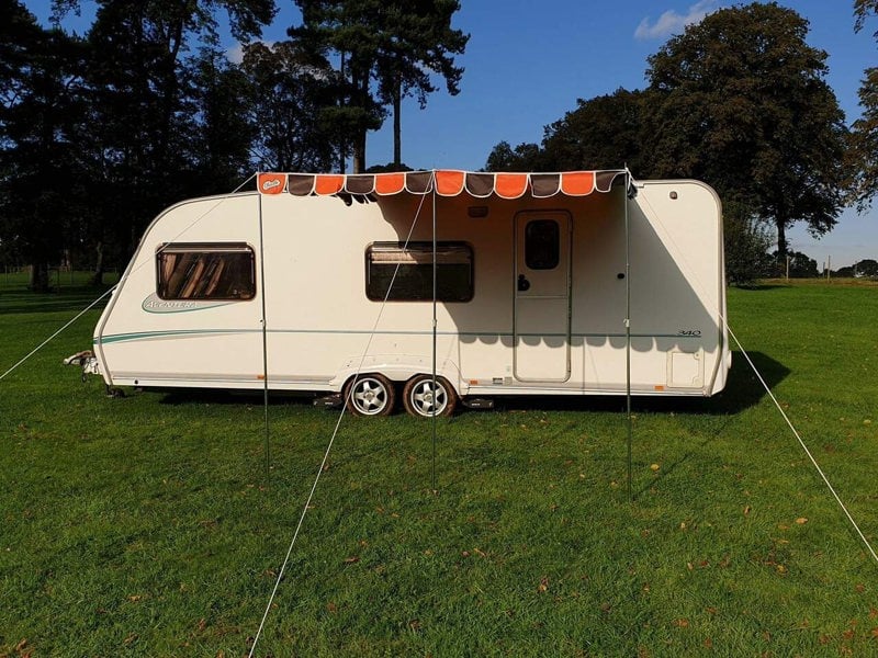 Orange and Brown Caravan Sun Canopy Shade OLPRO