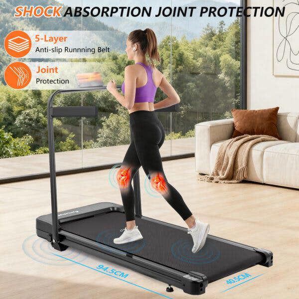Leaper 2.5HP Foldable Handrail Treadmill with Remote & LED Display