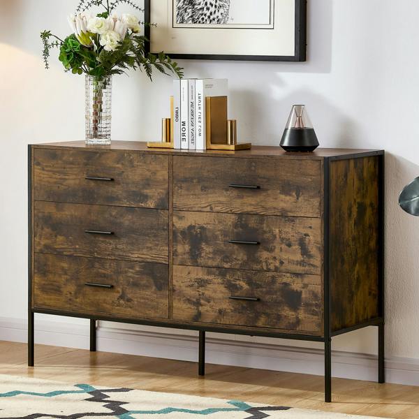 Vida Designs Brooklyn 6 Drawer Chest, Dark Wood