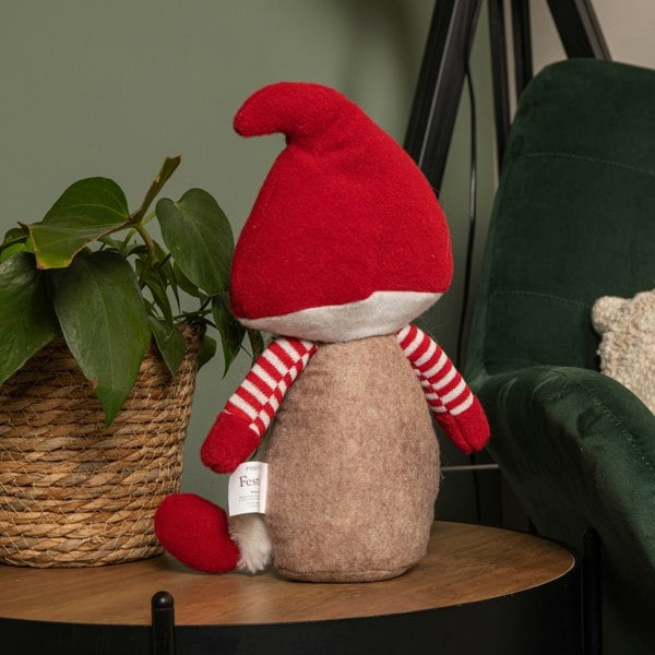 Samuel Alexander 28cm Red and White Sitting Christmas Gonk with Mushroom Hat