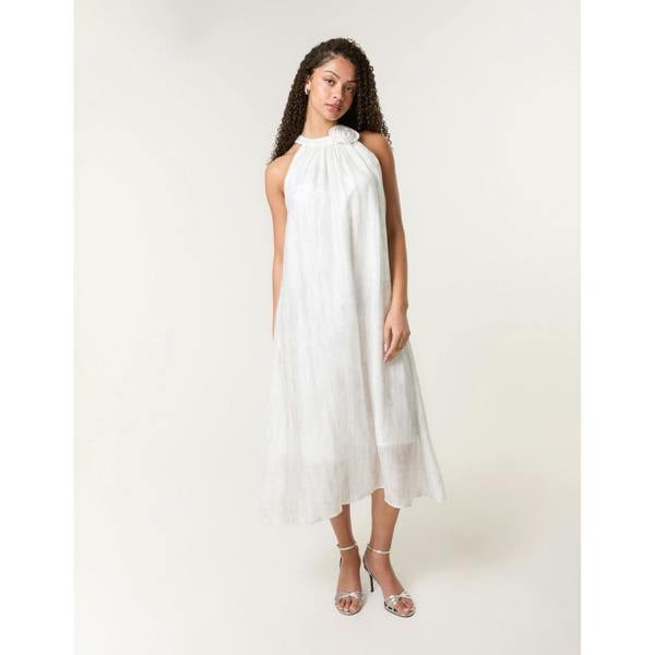Blue Vanilla Luxe Rose Detail Halter Neck Dress