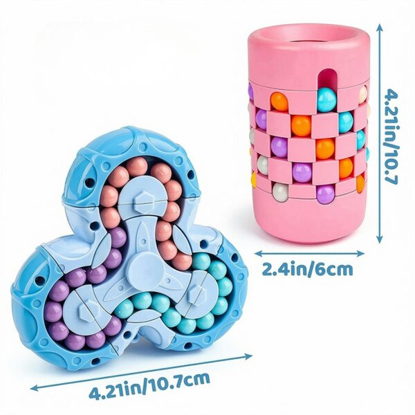 deAO Toys Magic Bean Rotating Cube Game Multicoloured Boys Girls Educational Gift Set