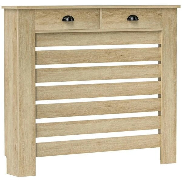 Bobobiy 95.5H x 111Wcm Radiator Cover, with Drawer - Oak