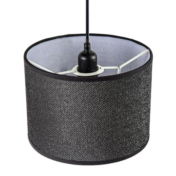 Modern and Designer Mini Diamond Black Glitter Fabric Lamp Shade Image 3