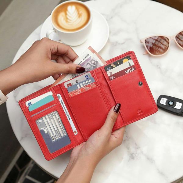 Lifestyle view of Red Leather Purse For Women Velura