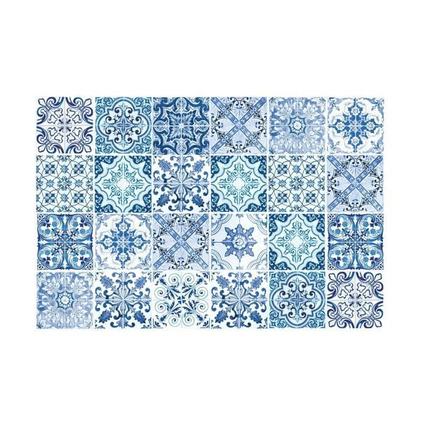 WT1587 - Blue Turkish Mediterranean Wall Tiles Sticker Set - 15 x 15 cm (6 x 6 in) - 24 pcs