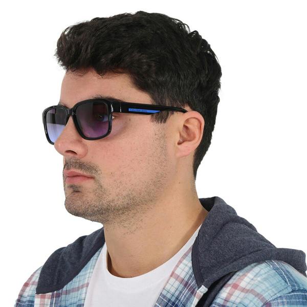 Calvin Klein Mens Square Sunglasses - Black/Violet - 