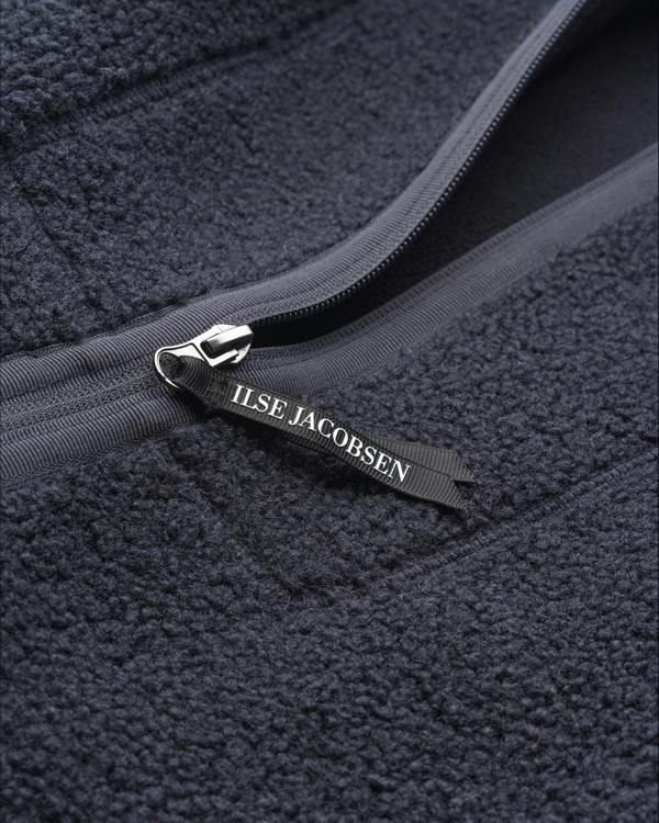Ilse Jacobsen Bonded Pile Womens Hooded Jacket - Dark Indigo 660