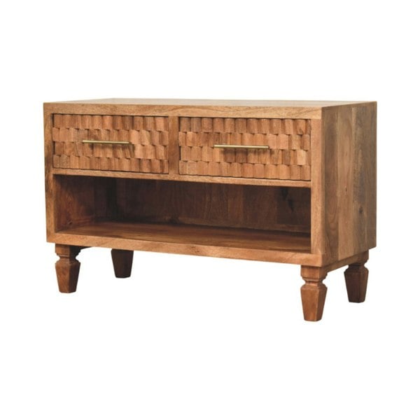 Artisan Furniture Solid Wood Arno Shoe Storage Unit in Golden Teak